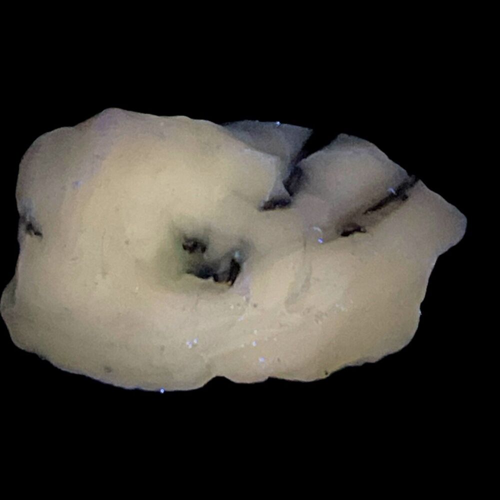 Milk Glass Black Amber Swirl Art Glass Cullet Glowing Manganese Slag‎ #5GX12